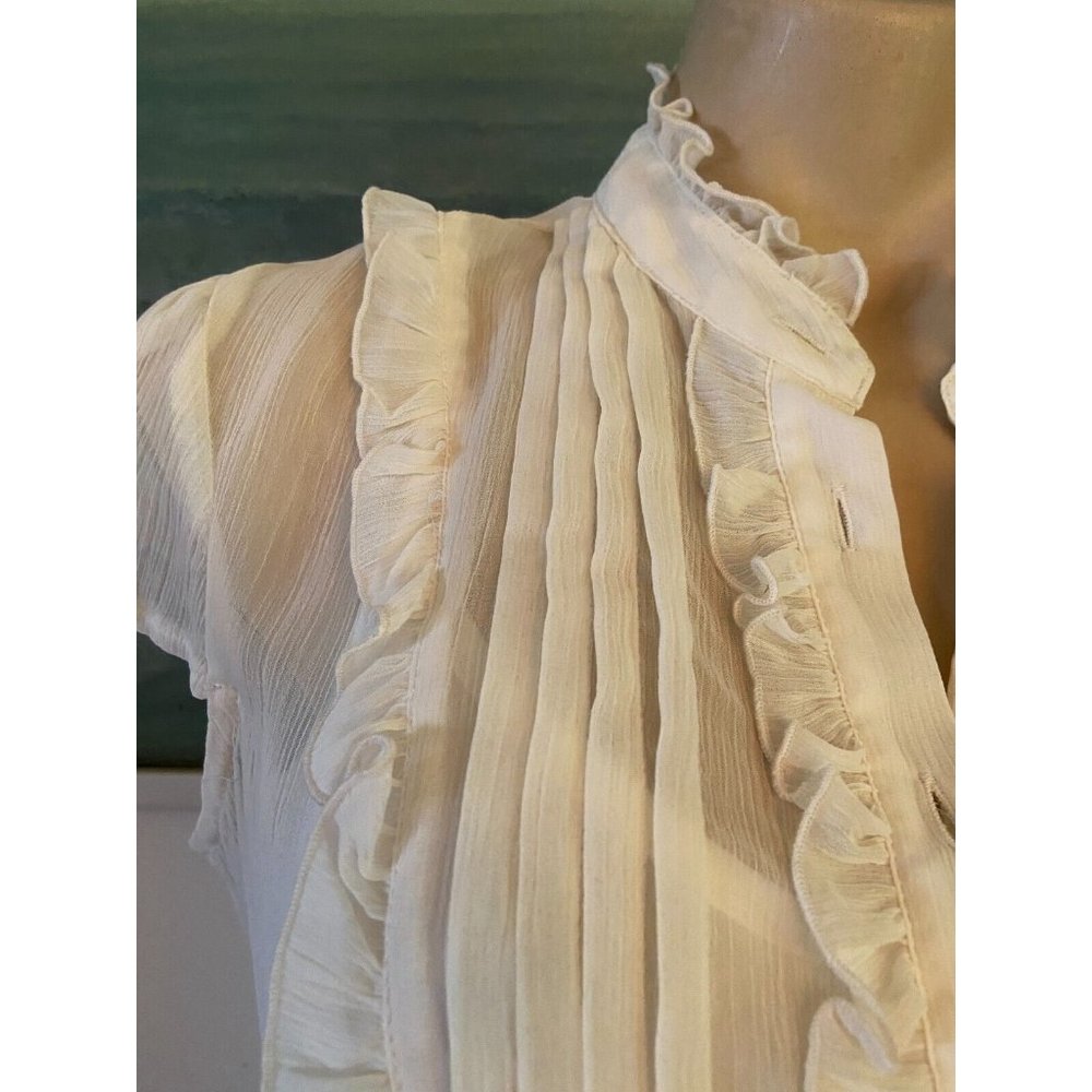 🌱   pretty creamy white lace Blouse women’s top matching silky cami NEW - Picture 8 of 14